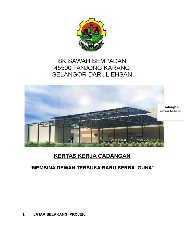 Contoh Surat Cadangan Pembinaan Menaiktaraf Sekolah