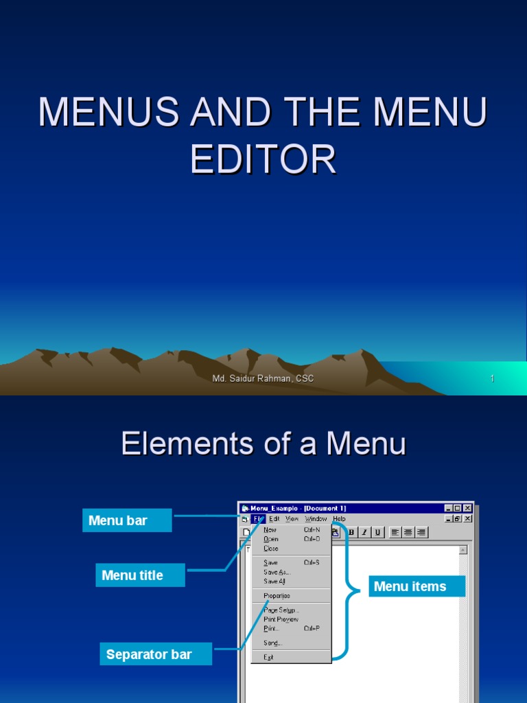 Visual Basic Menu Editor | PDF