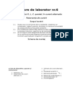 Lucrare de Laborator nr.6: Studiul Circuitului R, L, C-Paralel, În Curent Alternativ. Rezonanţa de Curent