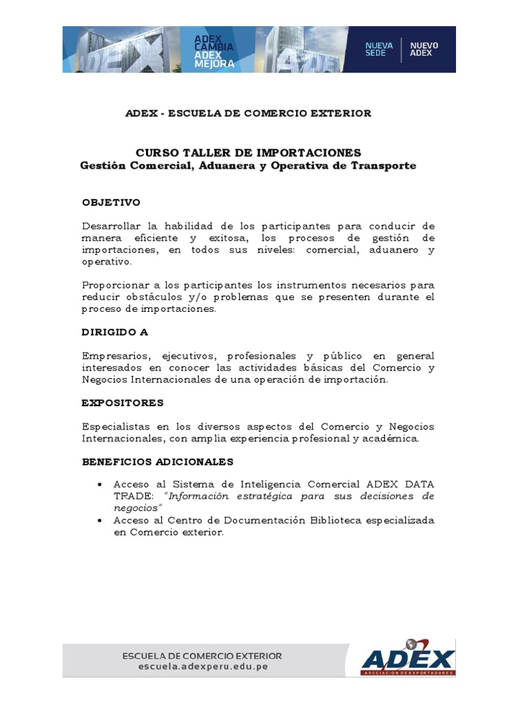 Curso Taller de Importaciones | PDF | aduana | El comercio internacional