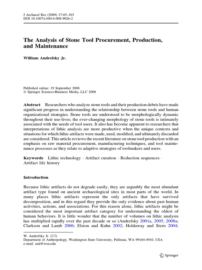 Eichoff's Test in Lithic Analysis | PDF | Tools | Stone Age