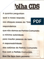 Folha CDS, Nº 275 - 3 de Fevereiro de 1982