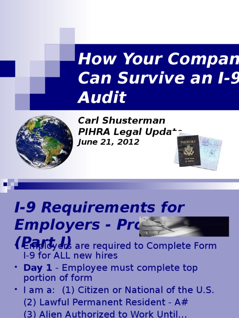 How Your Company Can Survive An I 9 Audit PDF H 1 B Visa Justice