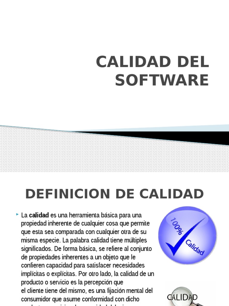 Definición y Calidad del Software | PDF | Calidad (comercial) | Software