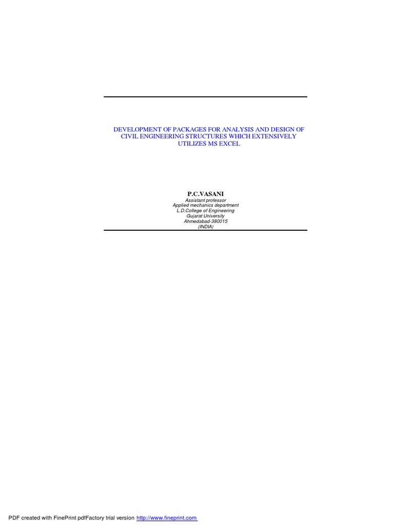 VBA for Civil Engineering Analysis | PDF | Visual Basic For ...