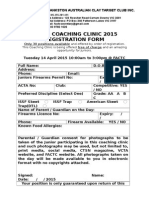 2015 Juniors Coaching Day Registration Form