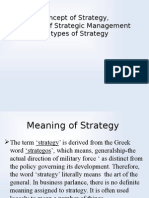 Concept of Strategy, Concept of Strategic Management and Type