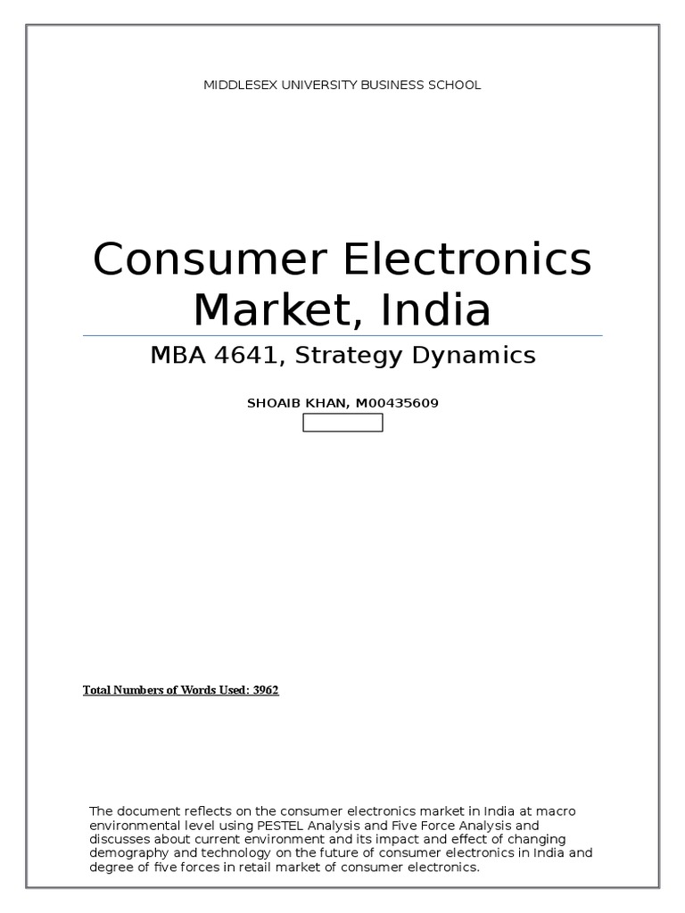 Consumer Electronics in India - An Analysis