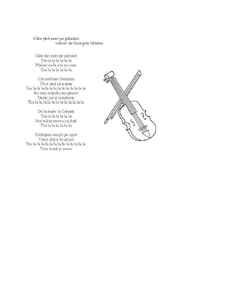 Versuri RAPSODIA ROMANA Cate Tari Sunt Pe Pamant