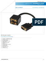 VGA Monitor Y-Splitter Cable, HD15/M - 2x HD15/F: Datasheet - Page 1