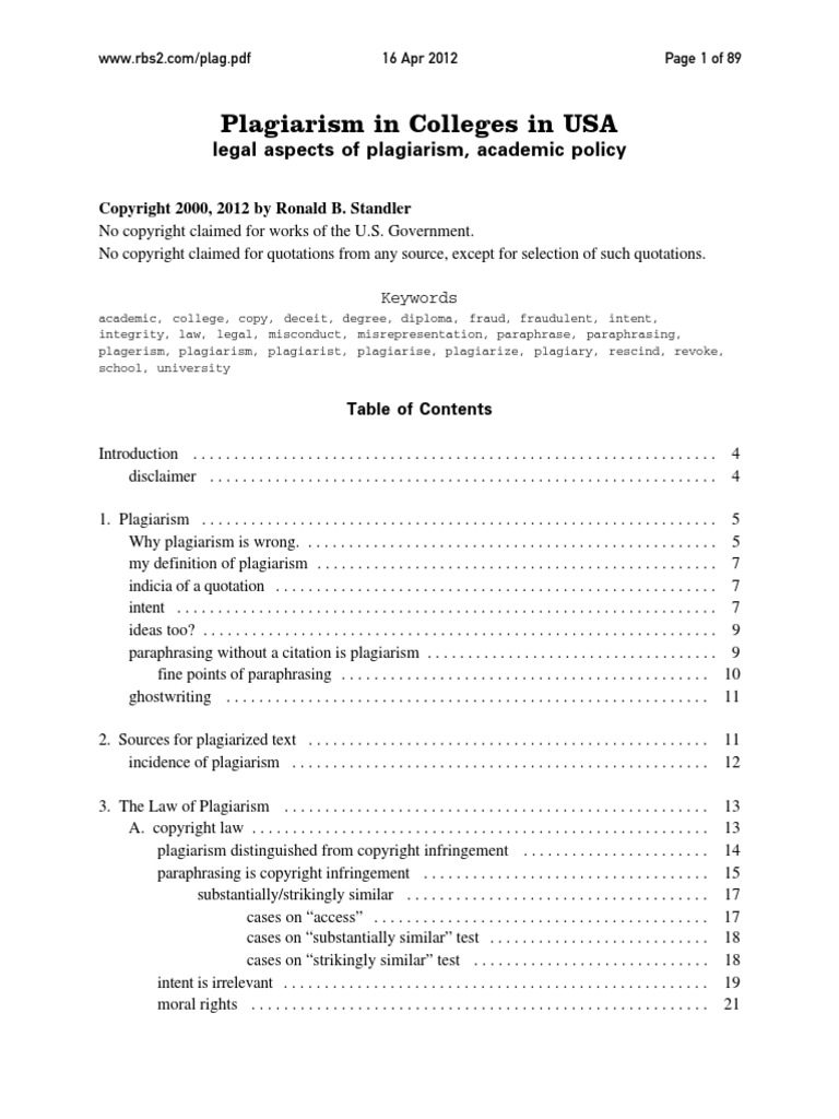 Plagiarism | Download Free PDF | Fair Use | Plagiarism