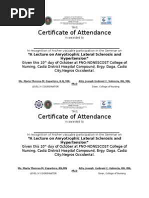 Certificate of Attendance
