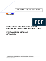 COVENIN 1753:2006 Proyecto Construccion Obras Concreto Estructural