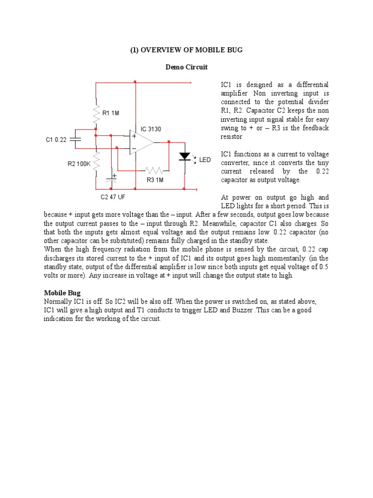 Overview and Working of a Mobile Phone Detection Circuit Using a