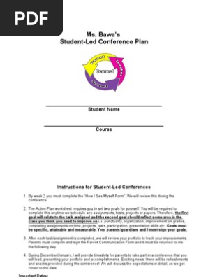 student led conference plan