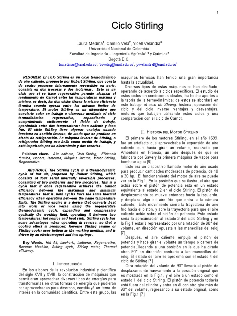 Ciclo Stirling | Descargar gratis PDF | Gases | Combustibles