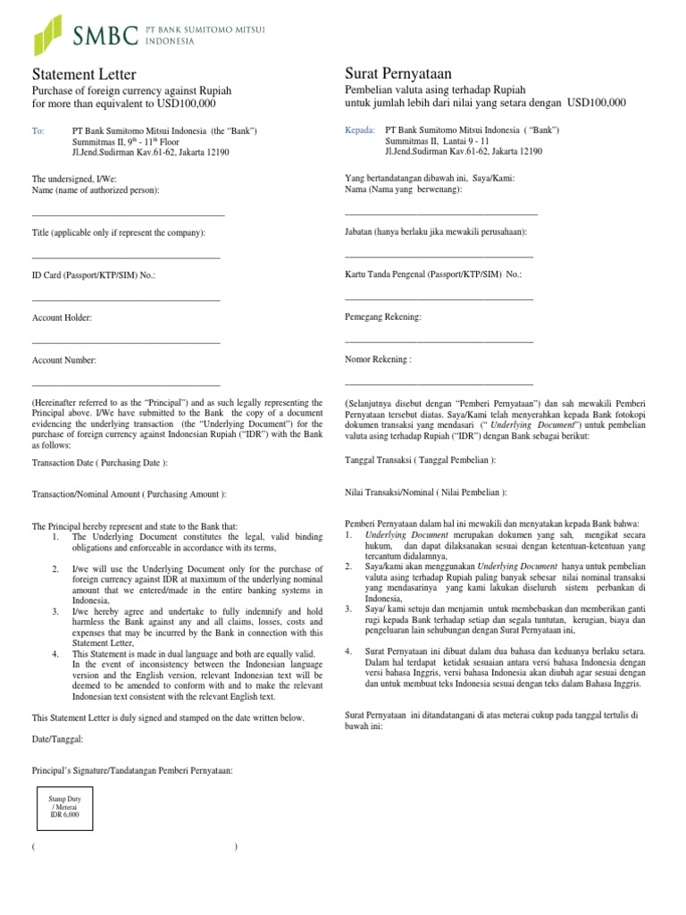 Form Statement Letter With New Logo - 2014 | PDF