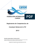 Reglamento de Competencias de Canotaje Slalom FIC 2013