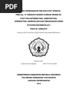 ASUHAN KEPERAWATAN PRE DAN POST OPERASI PADA Ny. "S" DENGAN KANKER OVARIUM GRADE IIIC POST PAN HISTEREKTOMI, OMENTEKTOMI, APENDIKTOMI, ADHESIOLISIS DAN PEMASANGAN DRAIN