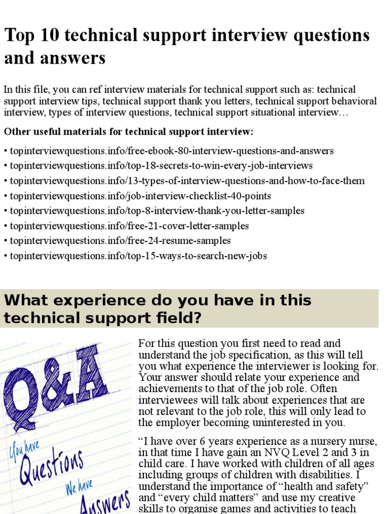 Top 10 Technical Support Interview Questions And Answers Pptx