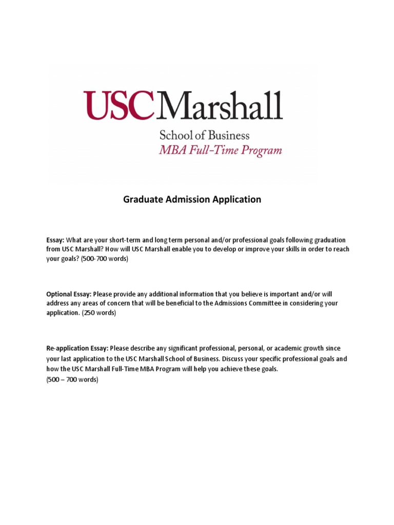 Graduate Admission Application: Essay | PDF