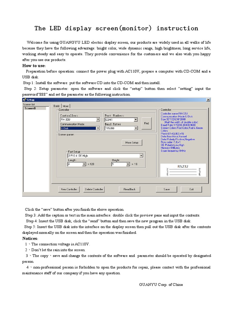GUANGYU LED Display Screen Guide | PDF | Computers