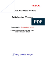 Tesco Vegan List