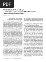 "Out of Order!" or Are They? A Textual and Visual Analysis of Two Dedicatory Texts On Classic Maya Ceramics - by Erik Boot