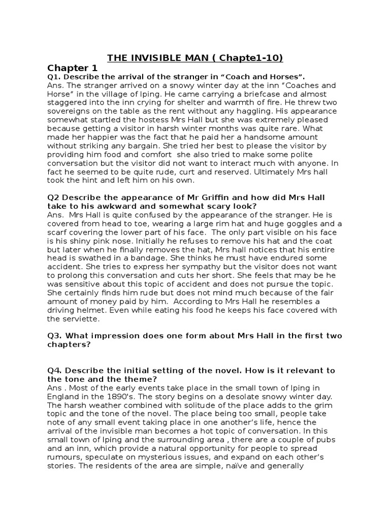 Chapter 1: Arrival of the Invisible Man | PDF | The Invisible Man