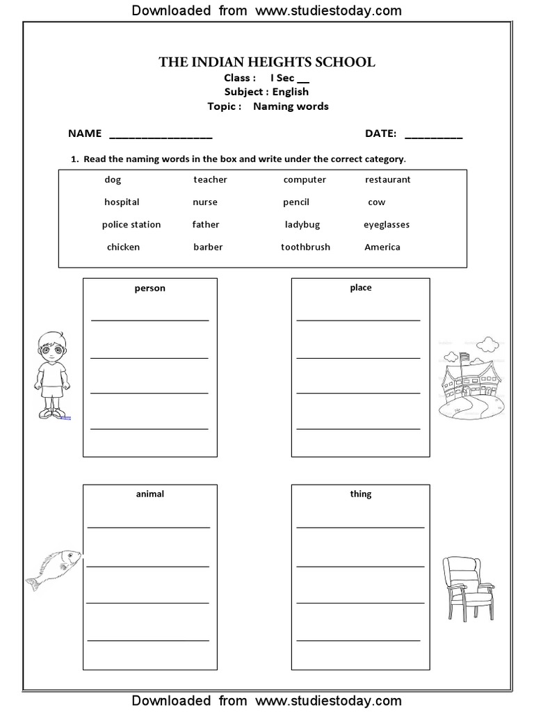Fantastic Cbse Class 1 English Worksheets Printable Worksheet