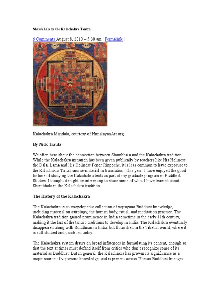Shambhala In The Kalachakra Tantra Pdf Vajrayana Tibetan Buddhism