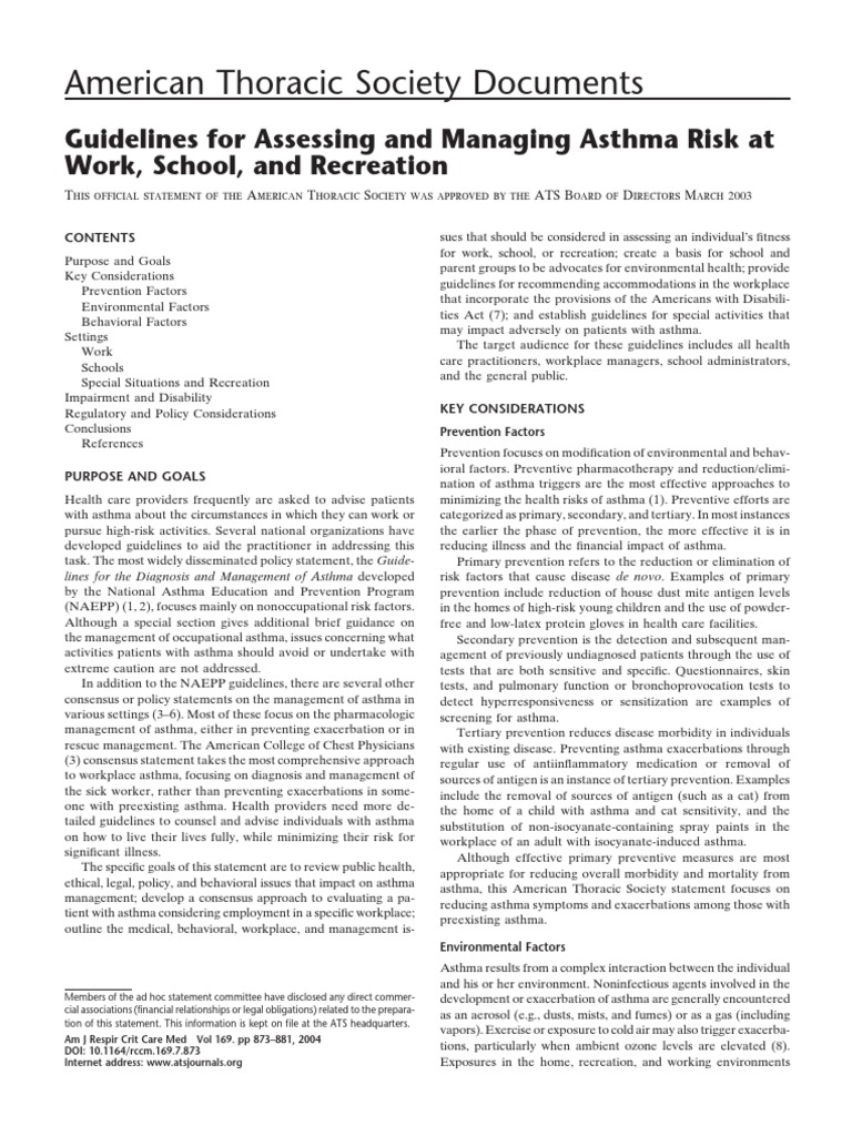 Asthma Management Guidelines | PDF