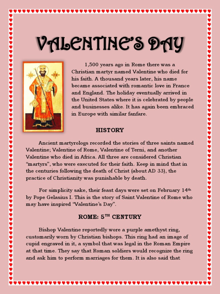 What Is The History Of Saint Valentine S Day