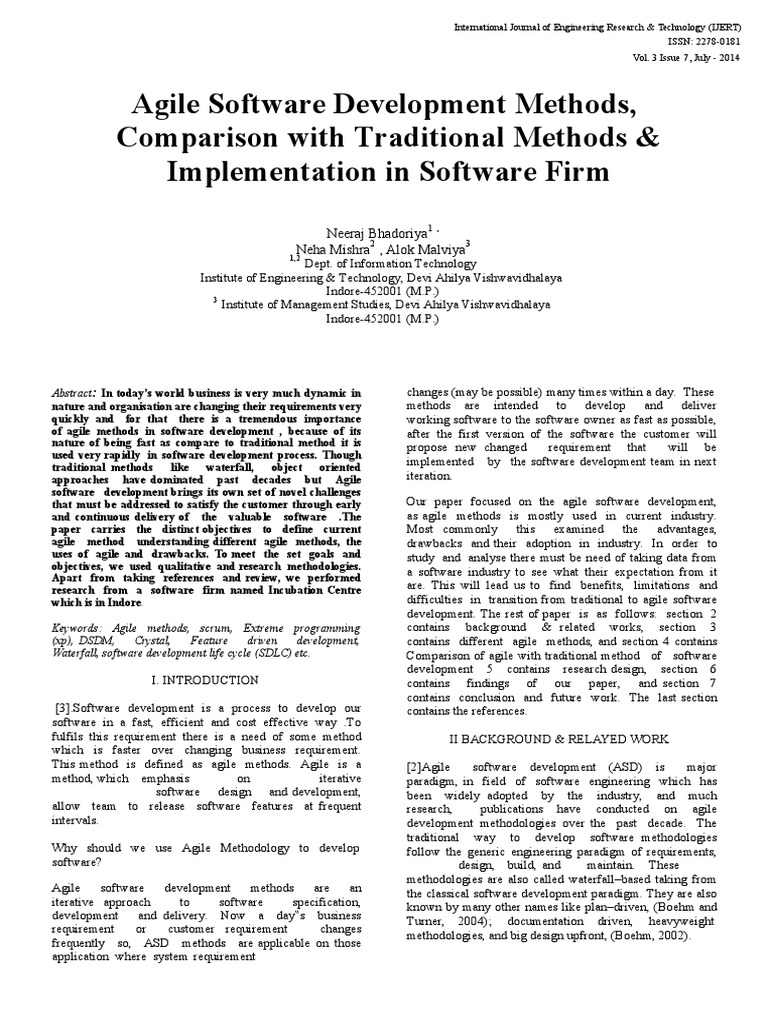 research paper for software development