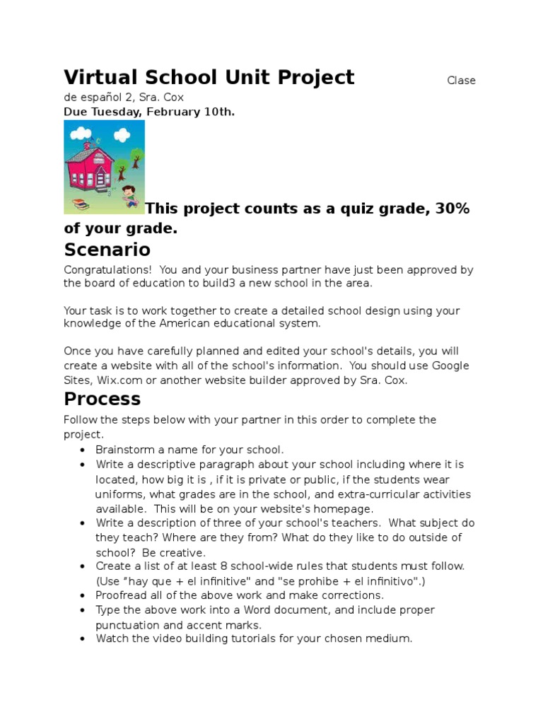 Virtual School Project Guidelines | PDF