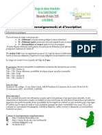 fiche de renseignements et d'inscription stage mars 2015