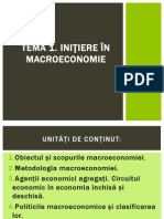 Tema 1. Inițiere În Macroeconomie.