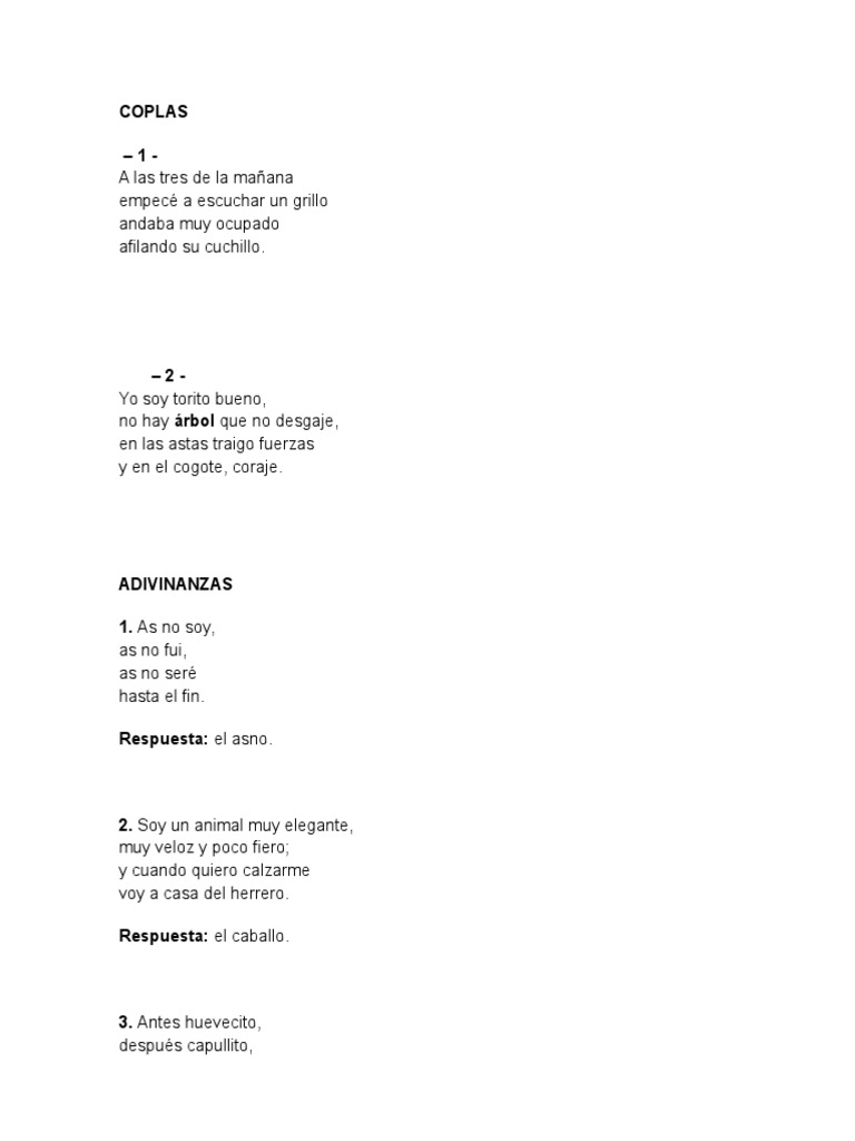 Coplas y leyendas para niños | PDF | Brujería | Leyendas sobrenaturales