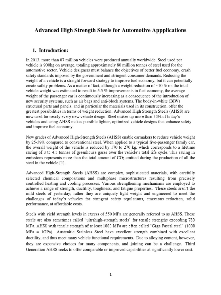 Advanced High Strength Steels | PDF | Steel | Annealing (Metallurgy)