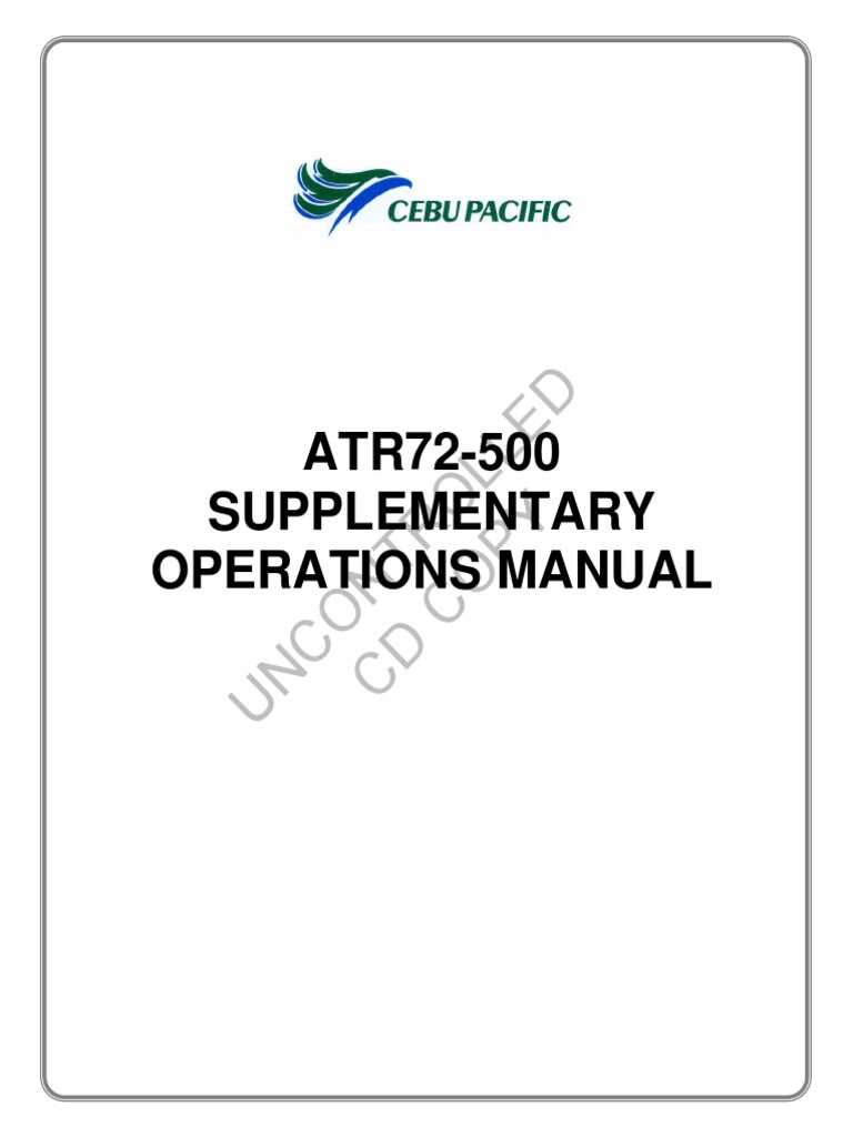 ATR72-500 Operations Manual Overview | PDF | Flight Attendant | Aircraft