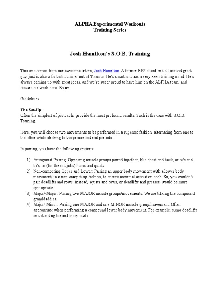 Alpha Training Workout Protocols | PDF | Physical Exercise | Recreation