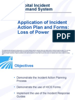 Hospital Incident Command System: Application of Incident Action Plan and Forms: Loss of Power