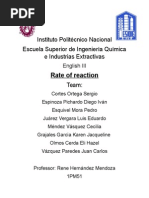 Rate Reactions
