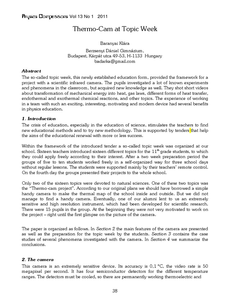Thermo-Cam Physics Project Insights | PDF | Radiator | Infrared