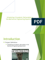 Scheduling of Academic Deliverables in The Mechanical Engineering Department