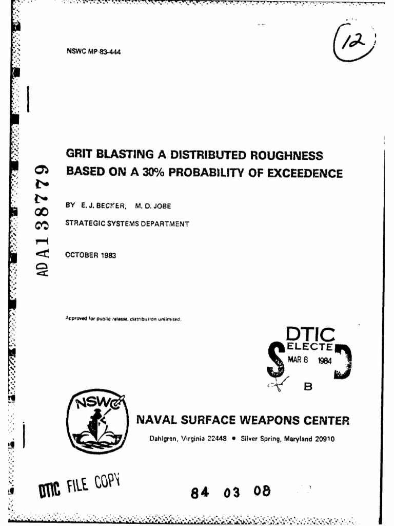 Grit Blasting and Surface Finish PDF Surface Roughness Teaching