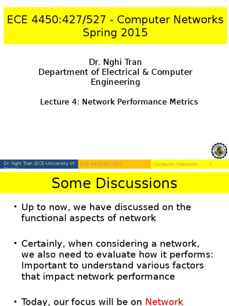 ECE 4450:427/527 - Computer Networks Spring 2015: Dr. Nghi Tran ...