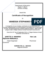 Certificate of Regognition
