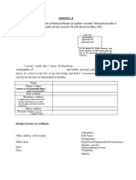 Format of Gazette Certificate