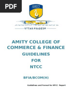 Amity College of Commerce & Finance: Guidelines FOR NTCC